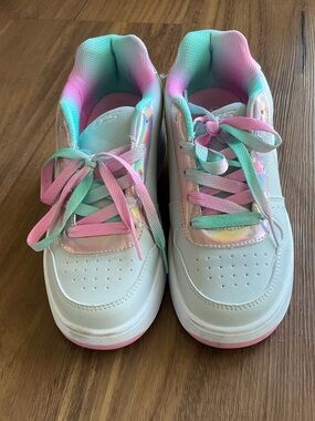 Heelys Kids' White Sneakers with Pink & Mint Pastel Accents